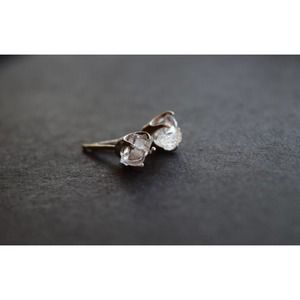 raw crystal earrings sterling silver studs